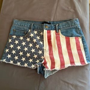 Forever 21 denim patriotic shorts.